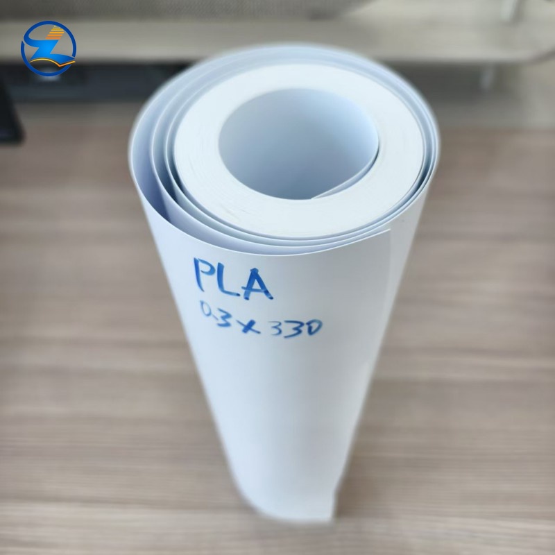 100% Compostable White PLA Film Roll Rigid