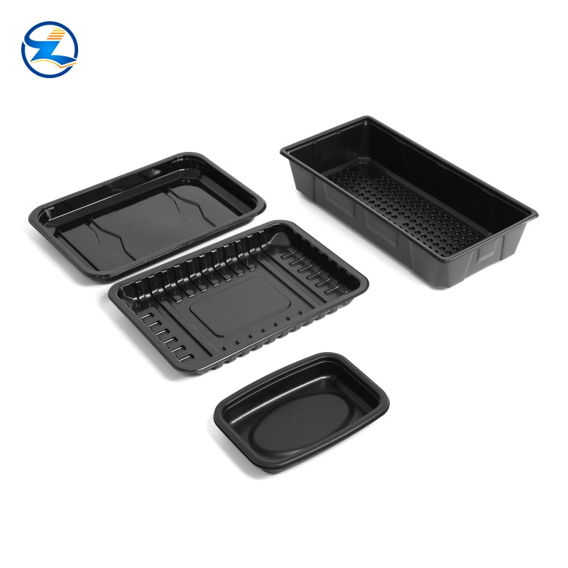 500ml Microwave-Safe Black PP Based Tray
