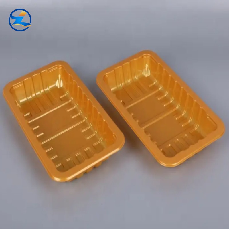 golden pp tray-002 Disposable Sealed Meat Yellow Plastic PP Tray