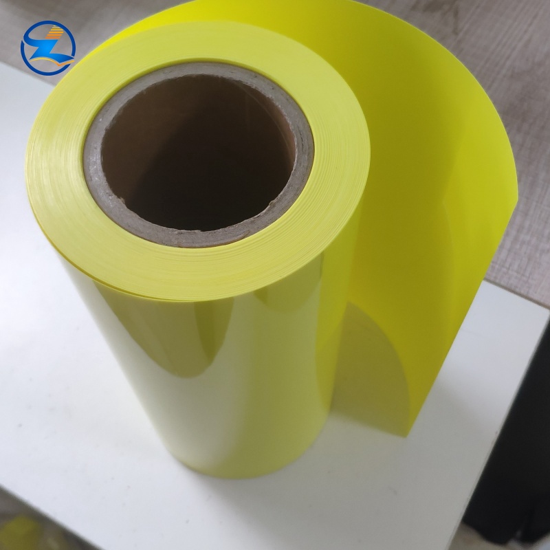 0.3mm pvc rigid film pearl lemon color 90gsm pvdc