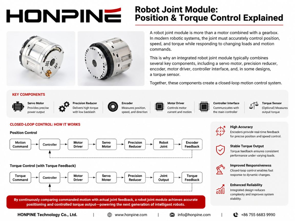 integrated robot joint module with motor reducer encoder and torque sensor