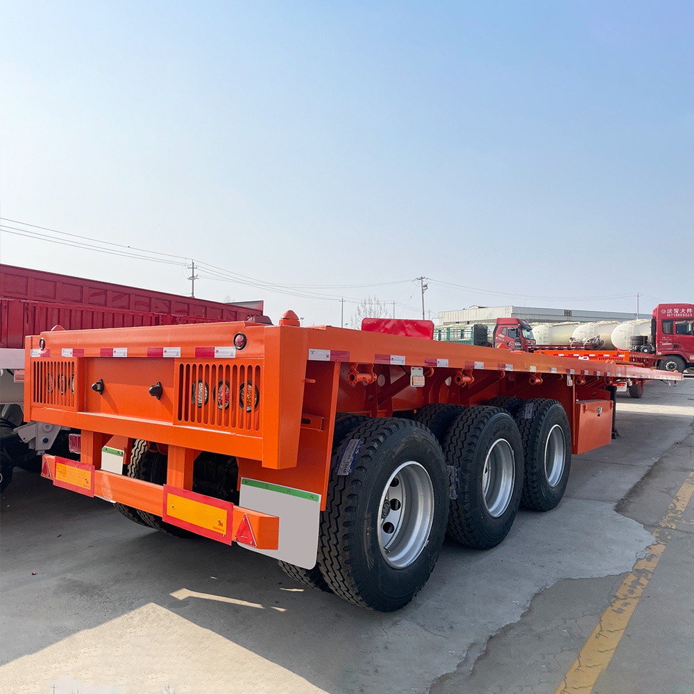 40ft Container Carrier 3 Axle Flatbed Semi Trailer