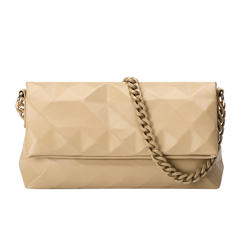 Fashion niche bag for women 2025 new summer diamond grid chain underarm women's bag pleated Korean version single shoulder diagonal cross bag