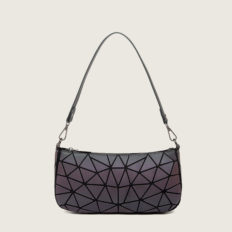 Cross border new 2025 crossbody shoulder bag autumn and winter trendy handbag versatile luminous geometric women's armpit bag