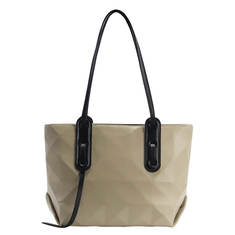 Bag for women 2024 summer new niche business commuting versatile simple shoulder bag diamond grid reverse sticker tote bag
