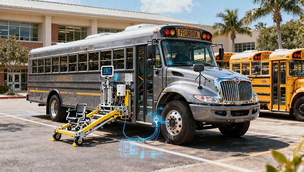 What makes a delivery truck supplier qualified for school transportation contracts in Florida — including driver training, telematics, and emergency response protocols