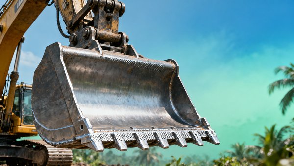 What happens to excavator bucket edge life when using high-sulfur diesel in tropical climates?