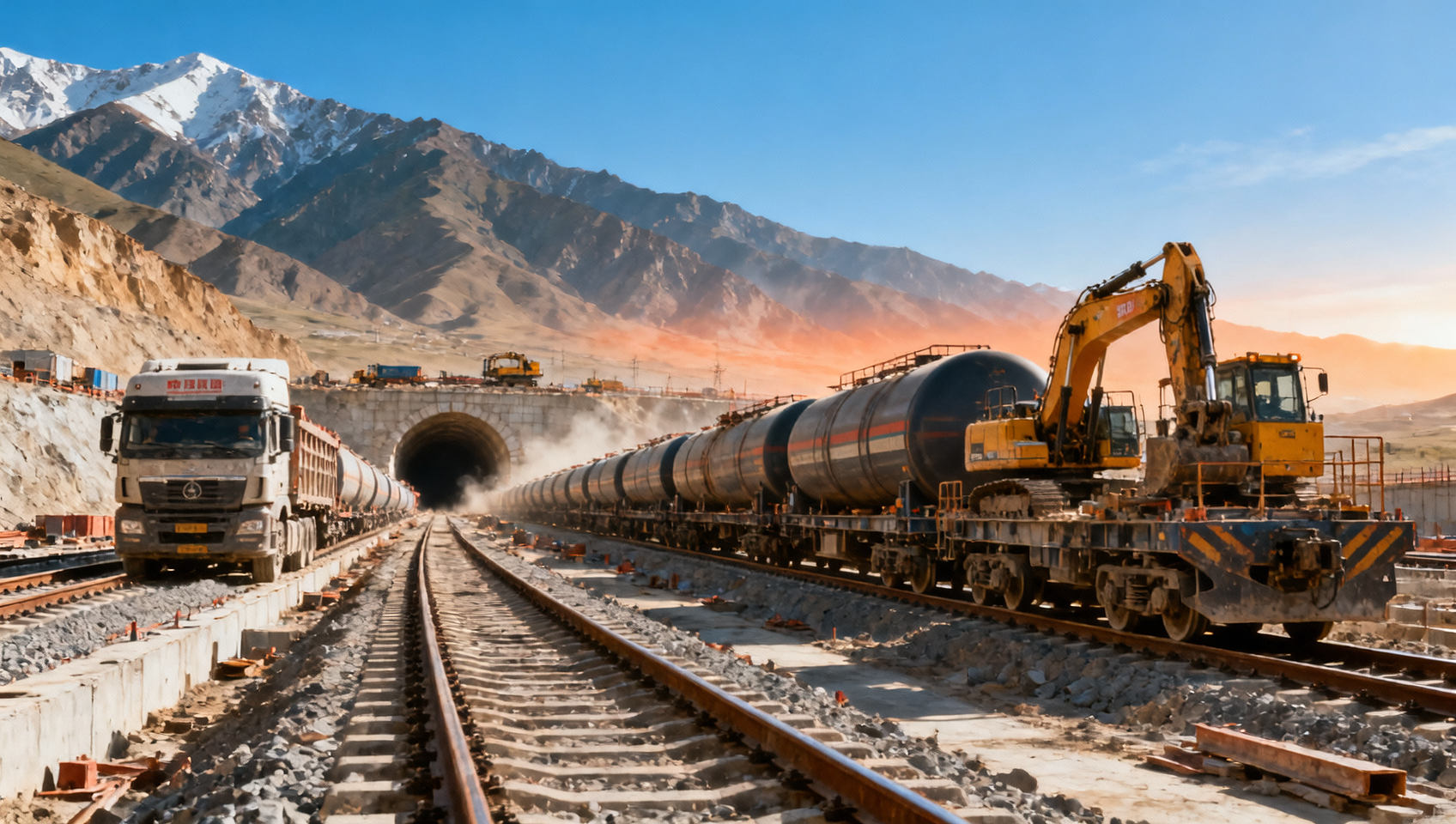 China-Kyrgyzstan-Uzbekistan Railway Progress: 18 Tunnels Under Construction, Boosting Heavy Truck Exports