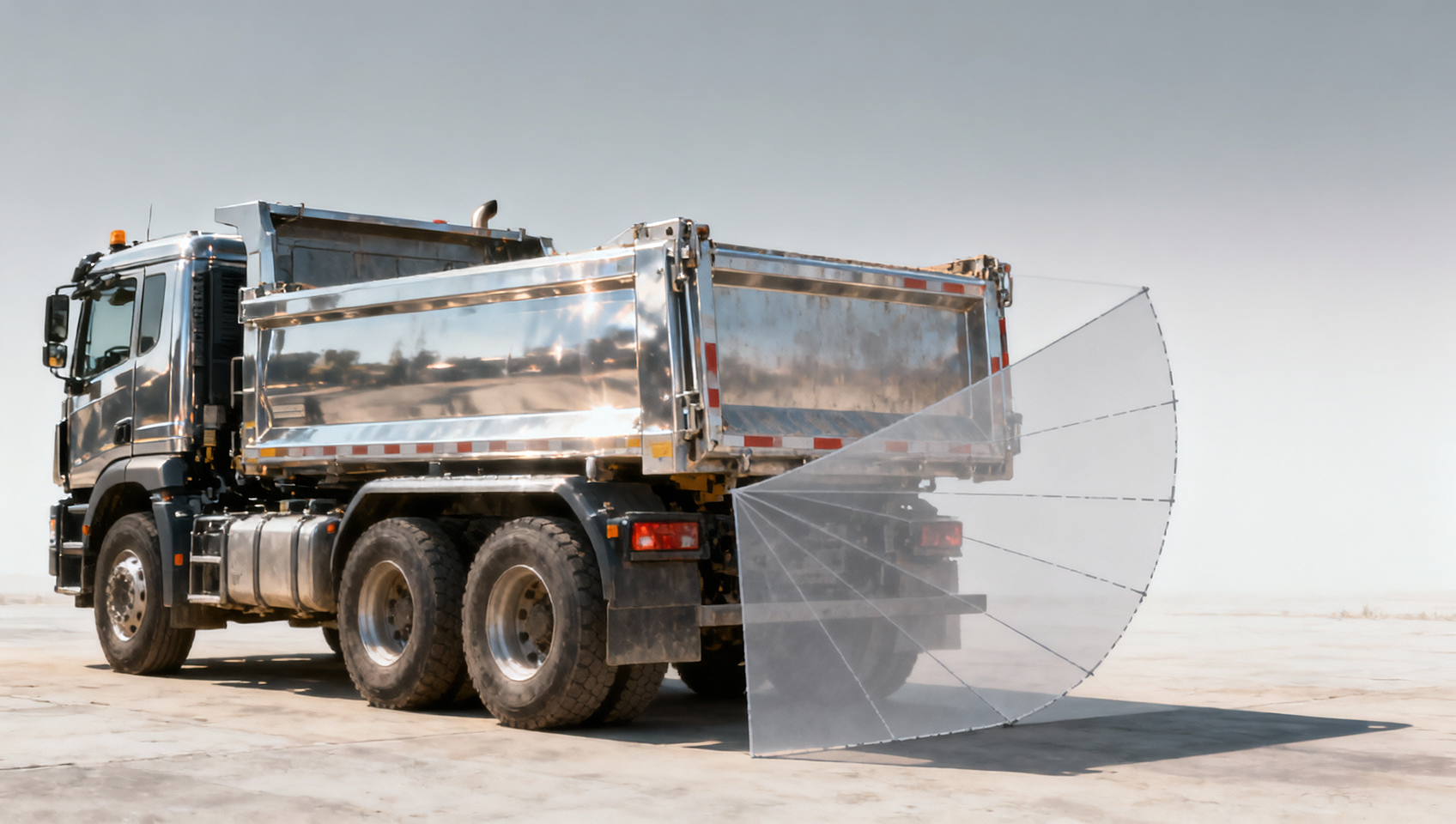Construction truck rear visibility blind zones widen after 18 months of daily use