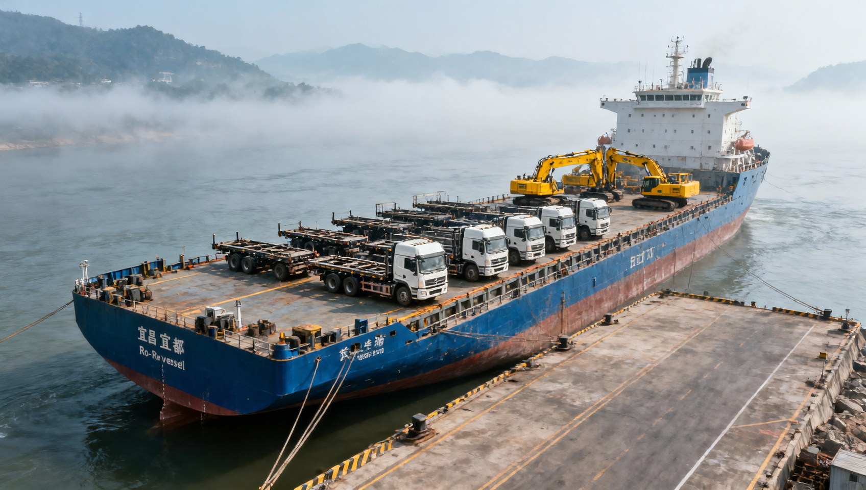 Yichang Yidu MSA Issues Orange Fog Warning: Yangtze Midstream Heavy & Ro-Ro Vessel Restrictions