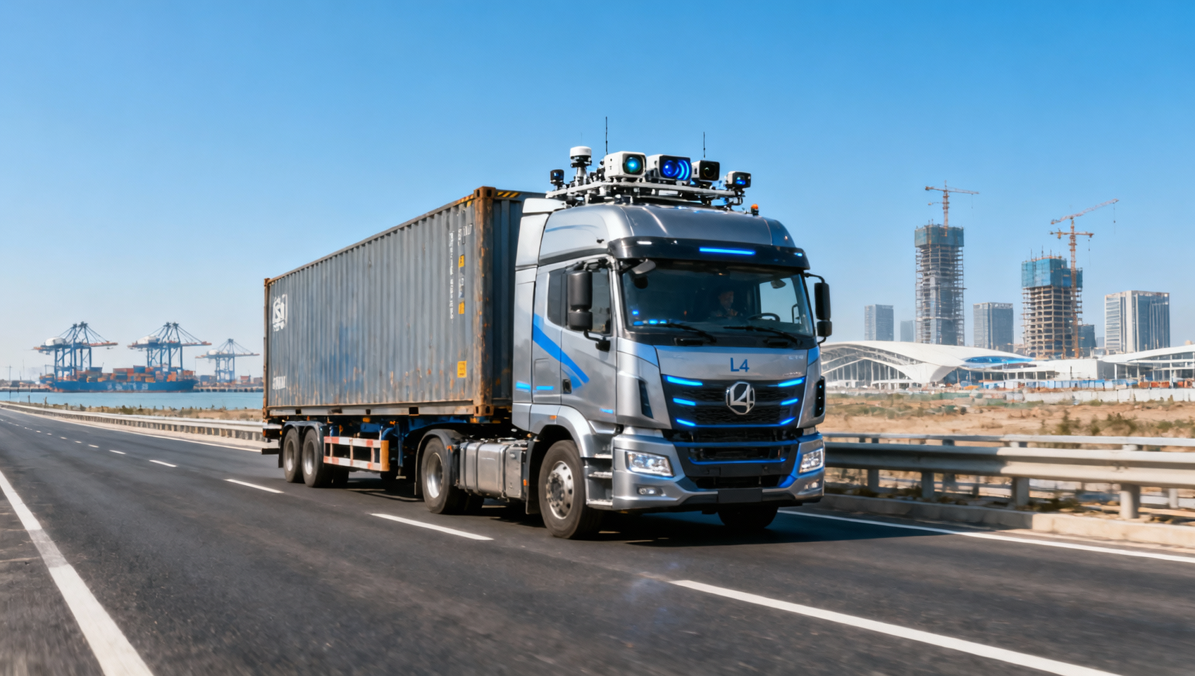L4 Autonomous Container Trucks Begin Trial on Tianjin Port–Xiong'an Corridor