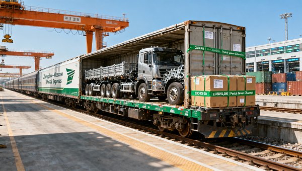 Zhengzhou-Moscow Postal Test Train Launches New 'Mail-Level' Clearance for Heavy-Duty CKD Exports