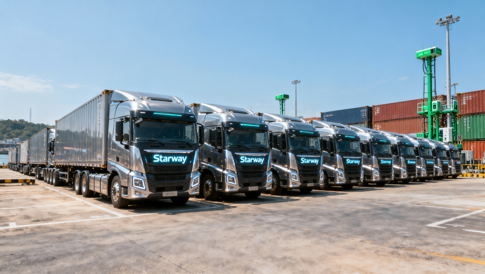 DeepWay Delivers 50 Electric Heavy-Duty Trucks to YAZUIBEI for Digital Port Short-Haul Operations