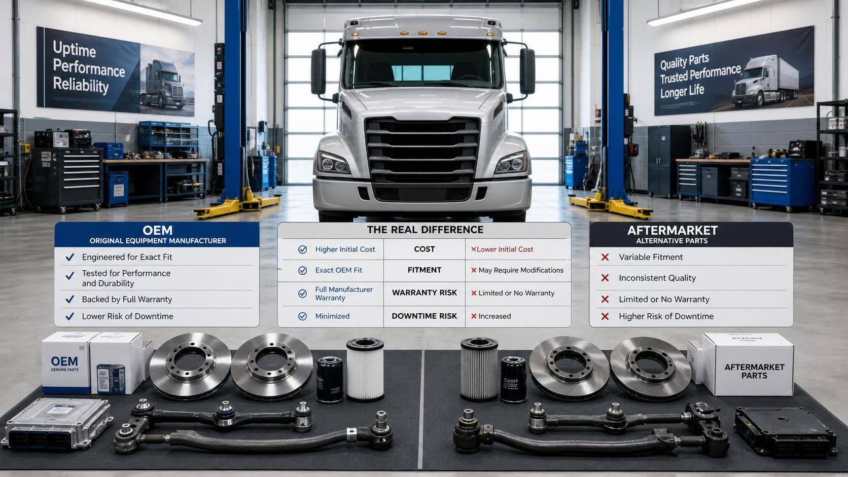 Truck Parts OEM vs Aftermarket: Cost, Fit, and Warranty Risks
