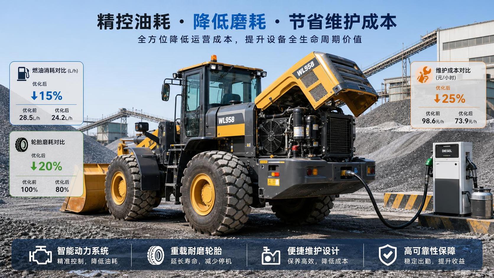 Wheel Loader Operating Costs: Fuel, Tires, and Maintenance Compared