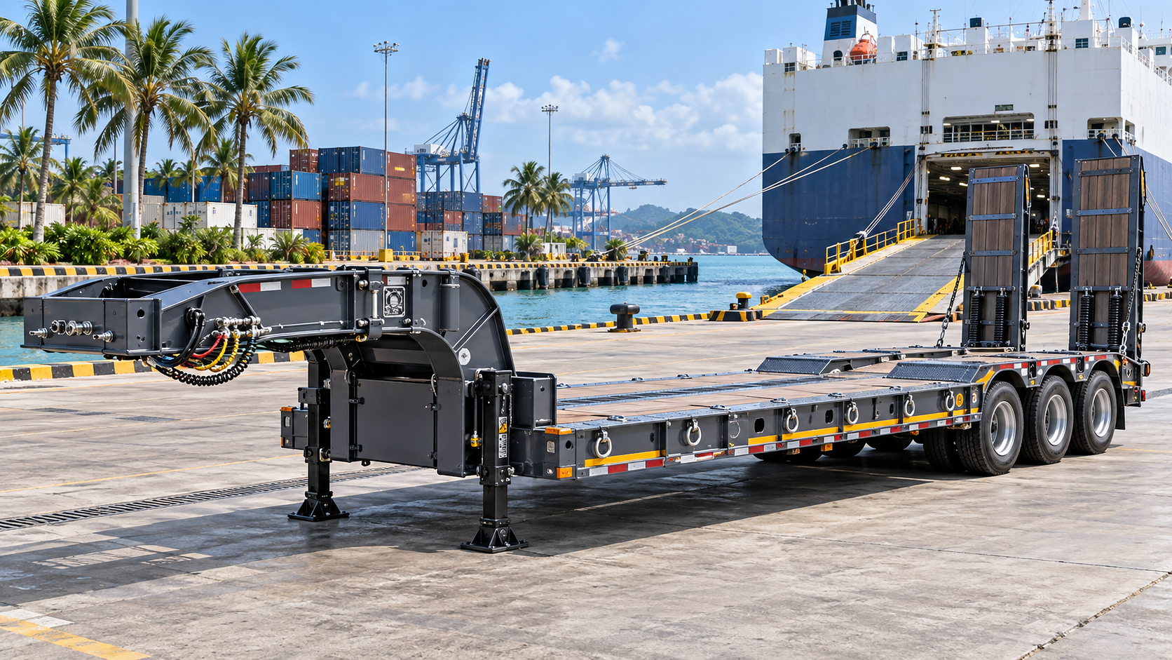 What documents are needed to export a low bed trailer to Southeast Asia?