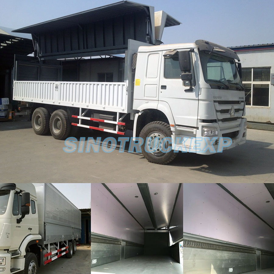 HOWO 6X4 aluminium alloy WING VAN TRUCK BODY OPEN