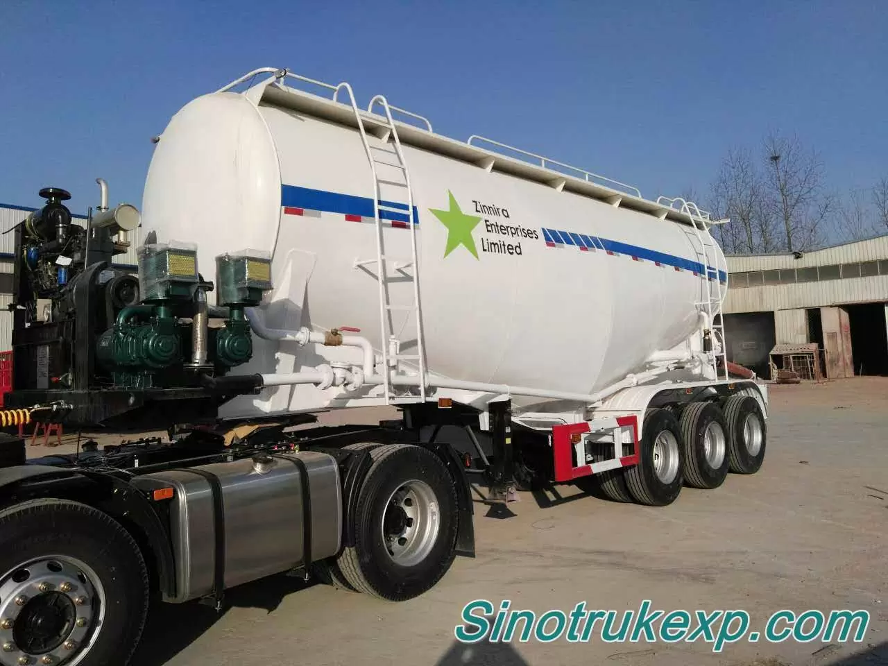 3 Axles Bulk Cement Tank Semi Trailer 55m³ W Type(Carbon Steel Tank) 3 Axles Bulk Cement Tank Semi Trailer 55m³ W Type(Carbon Steel Tank)
