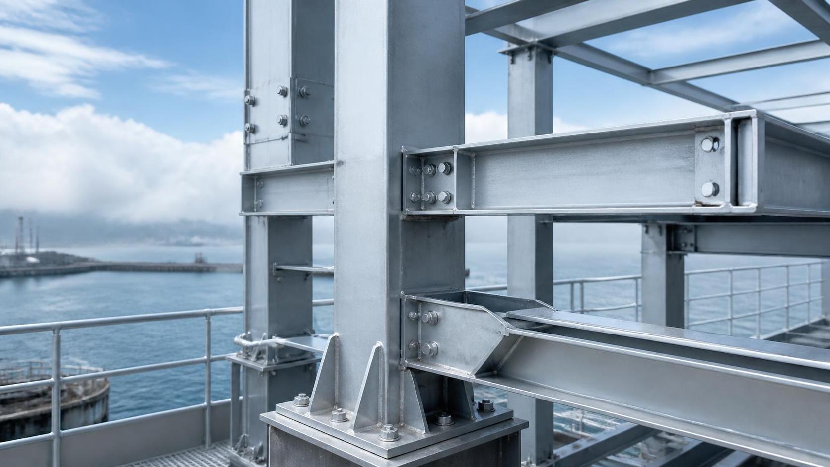 How does steel application affect corrosion resistance in outdoor structures?