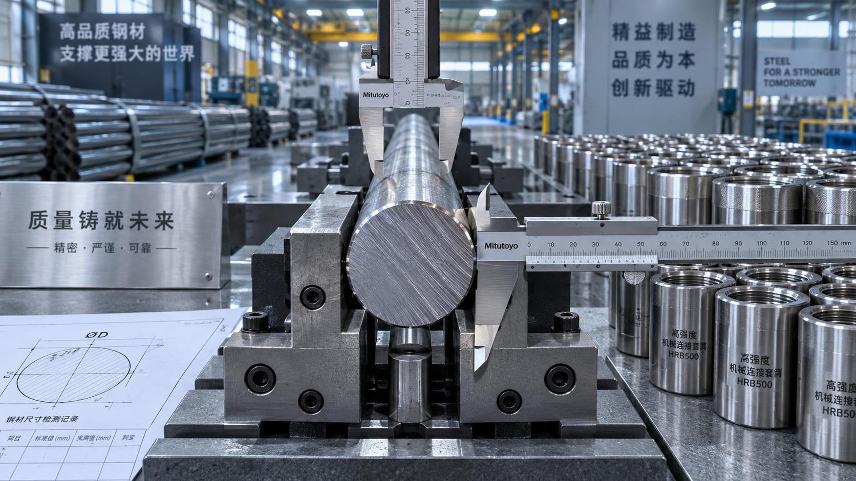 What ovality tolerance is acceptable for steel rods in construction?
