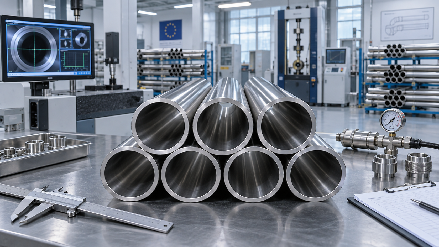 Are dual-certified stainless steel pipes accepted in EU projects?