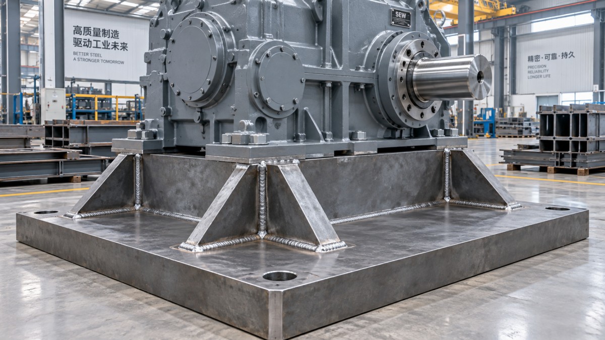 Which steel plate grade is best for heavy equipment base plates under high loads?