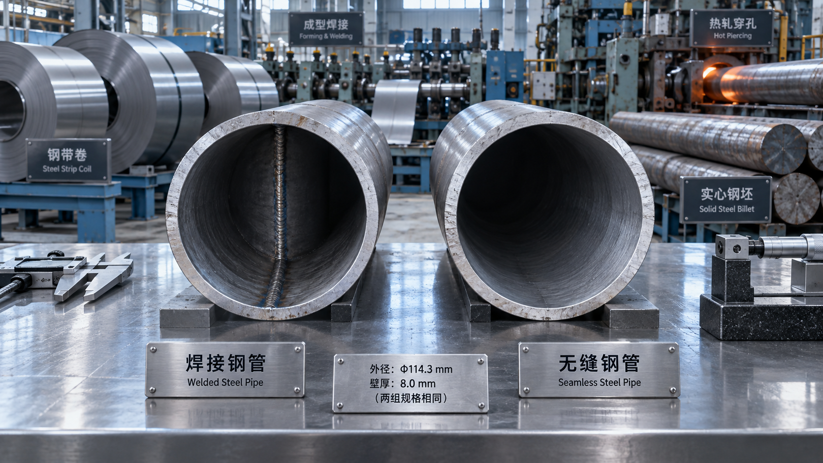 What drives the cost difference between welded and seamless steel pipe?