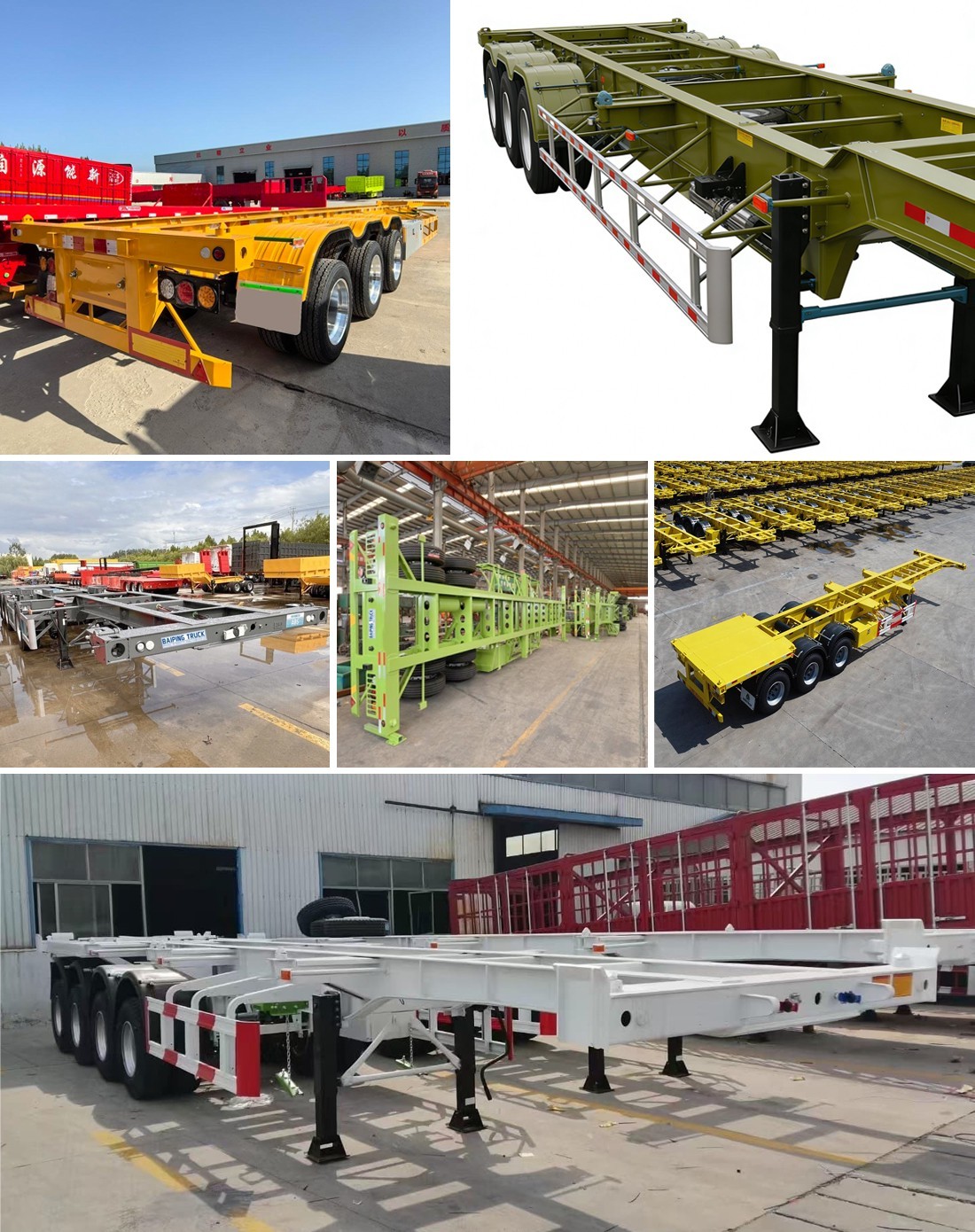 Heavy-Duty Steel Skeleton Semi Trailer 3 Axle 50 Ton