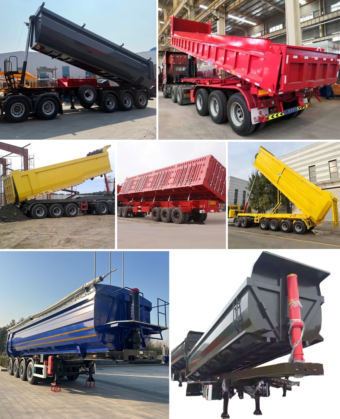6 Axle Semi-Trailer Forward Sidewall Mounted Self-Dumping Rear Tipper Dump Semi Trailer
