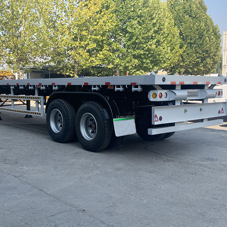 2 Axles Steel Flatbed Semi Trailer Customized Size 2 Axles Steel Flatbed Semi Trailer Customized Size