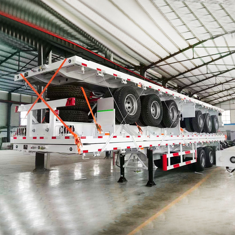 Flatbed 20/40ft-container-chassis-semi-trailer Carrying Truck Trailer