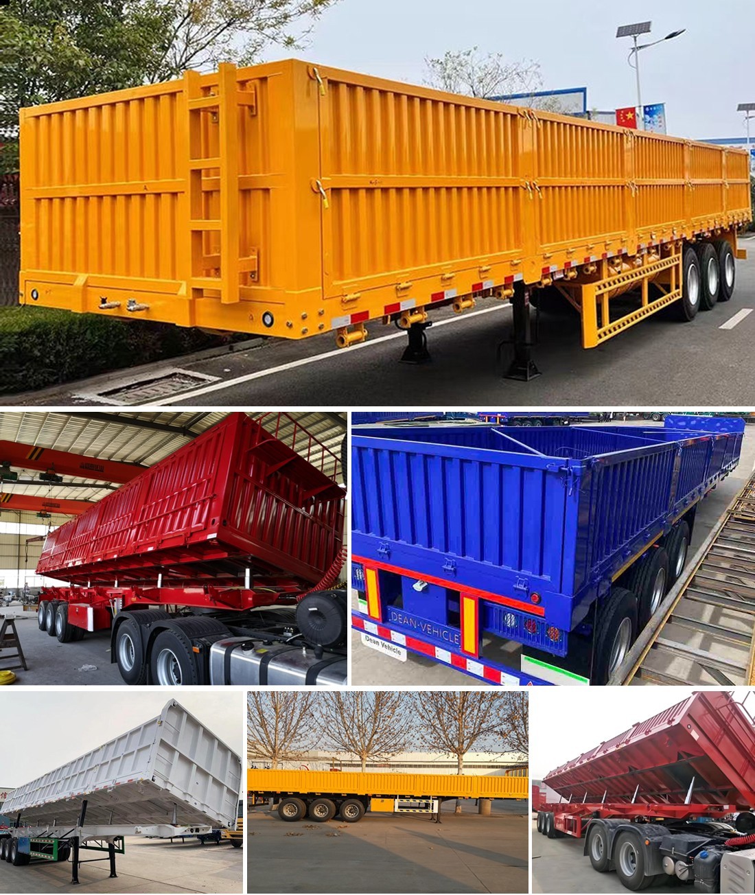 facec64f39d5917488463fcc59a78d8f 3 Axles Side Wall Sidewall Semi-Trailer 20ft 30ft 40ft Bulk and Container Transportation Truck Trailers