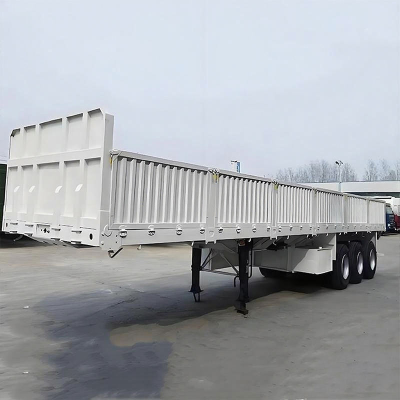 60 Ton Drop Side Wall Semi Trailer Sidewall 3 Axle Cargo Transport Truck Trailer
