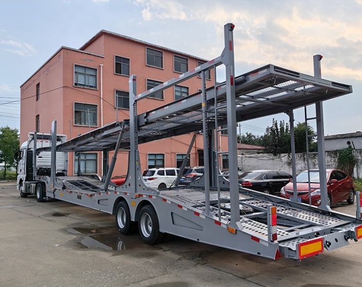 Auto 8 Cars Transport Truck Trailer Double Deck Car Carrier Semi Trailer