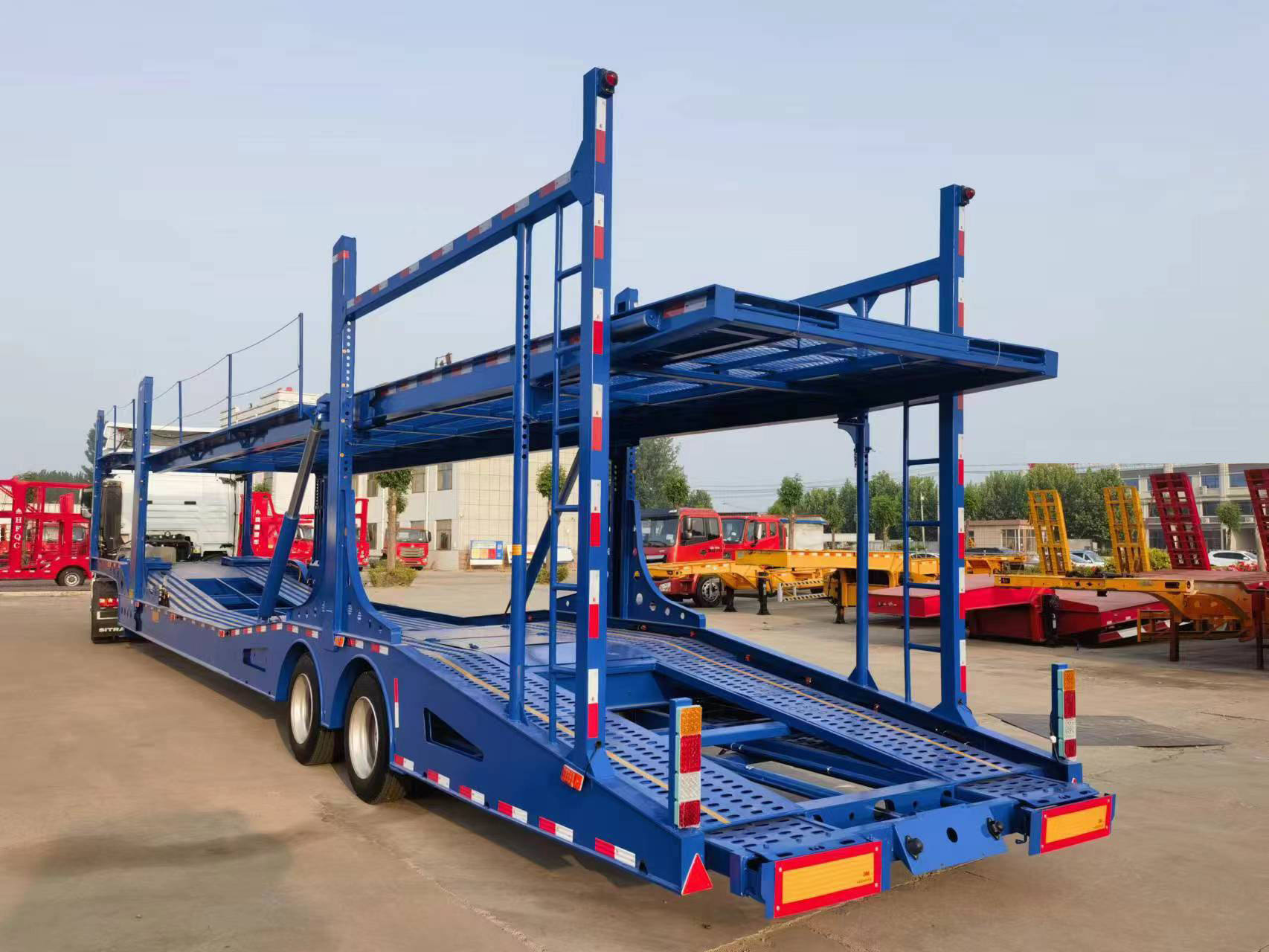 Auto 8 Cars Transport Truck Trailer Double Deck Car Carrier Semi Trailer
