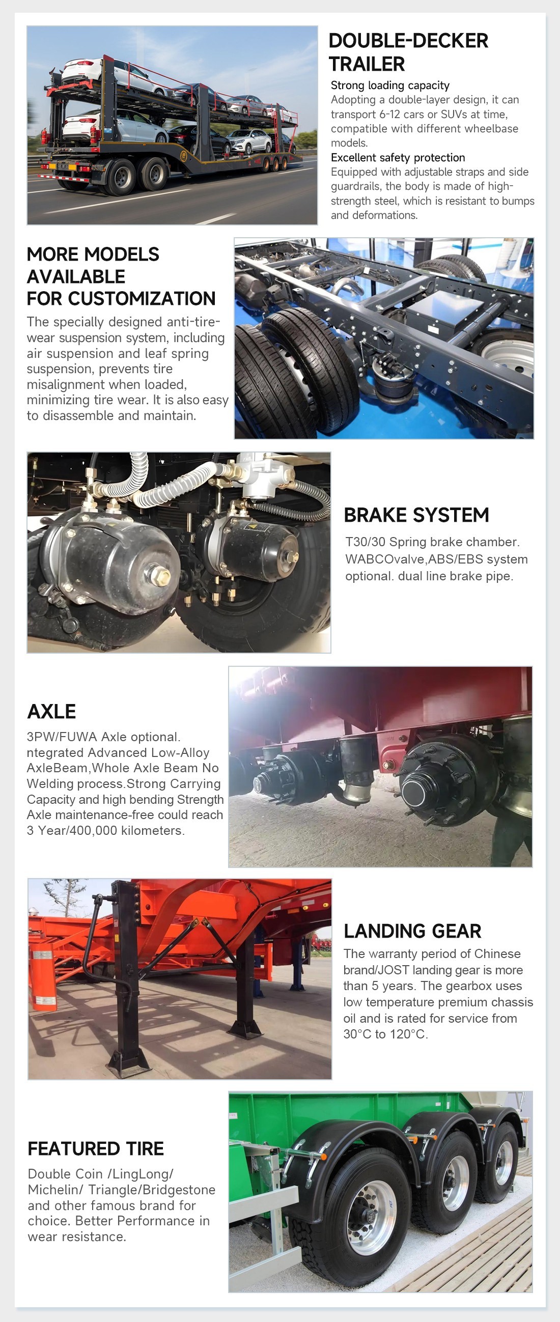 1349696fadd3cf7ca1b59bd8c4576ab7 Two-axle and three-axle double-decker car transport trailers