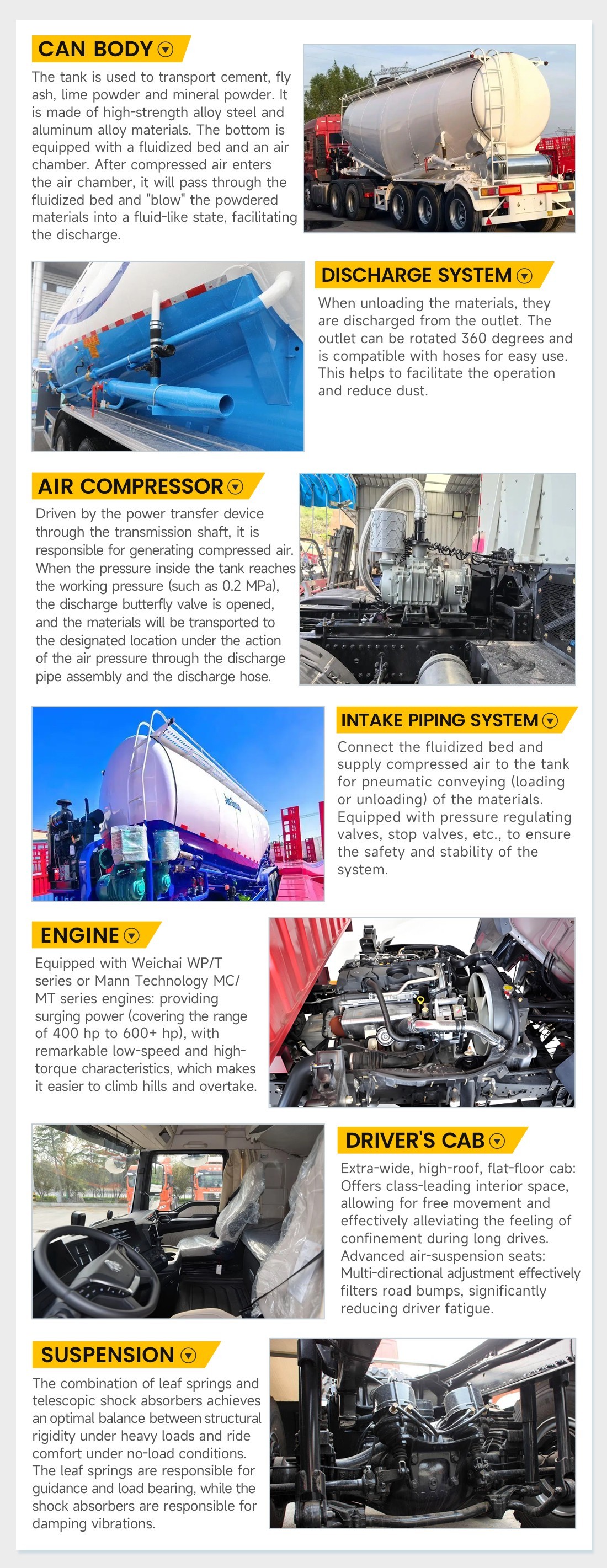 3d286df1aaafb0986eb2881851d8f7de Heavy Duty 40CBM Bulk Cement Transport Truck Bulk Powder Tanker Truck