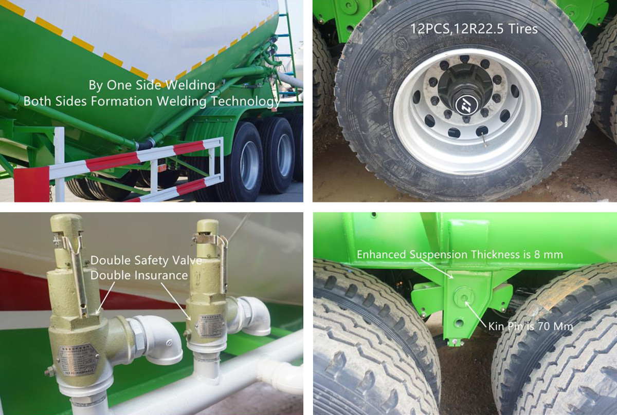 Short-Distance Braking Bulk Cement Trailer