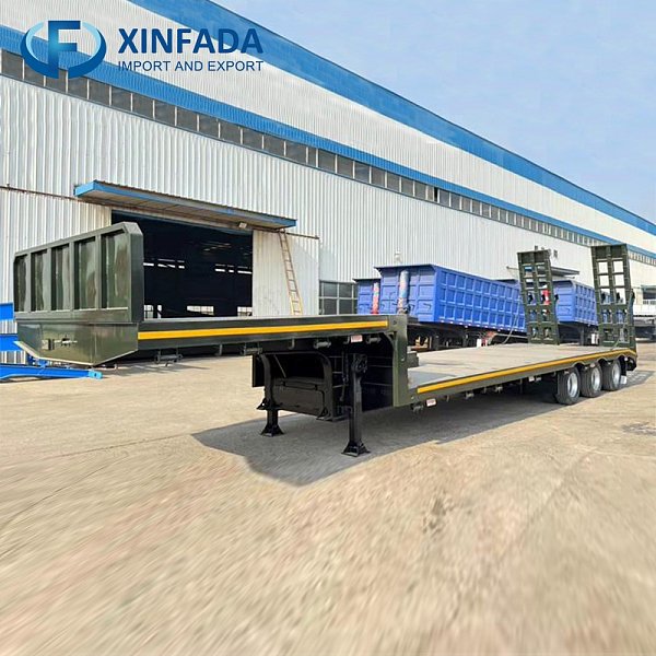 Flat Type 3 Axle Low Flatbed Trailer