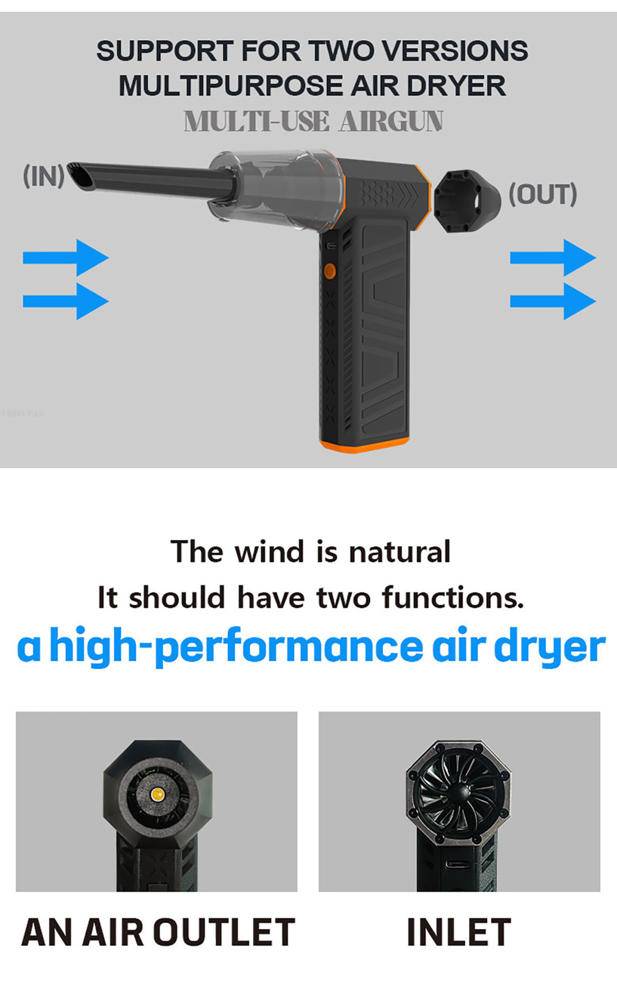 Ventilador Turbo Car Clean Power X3M