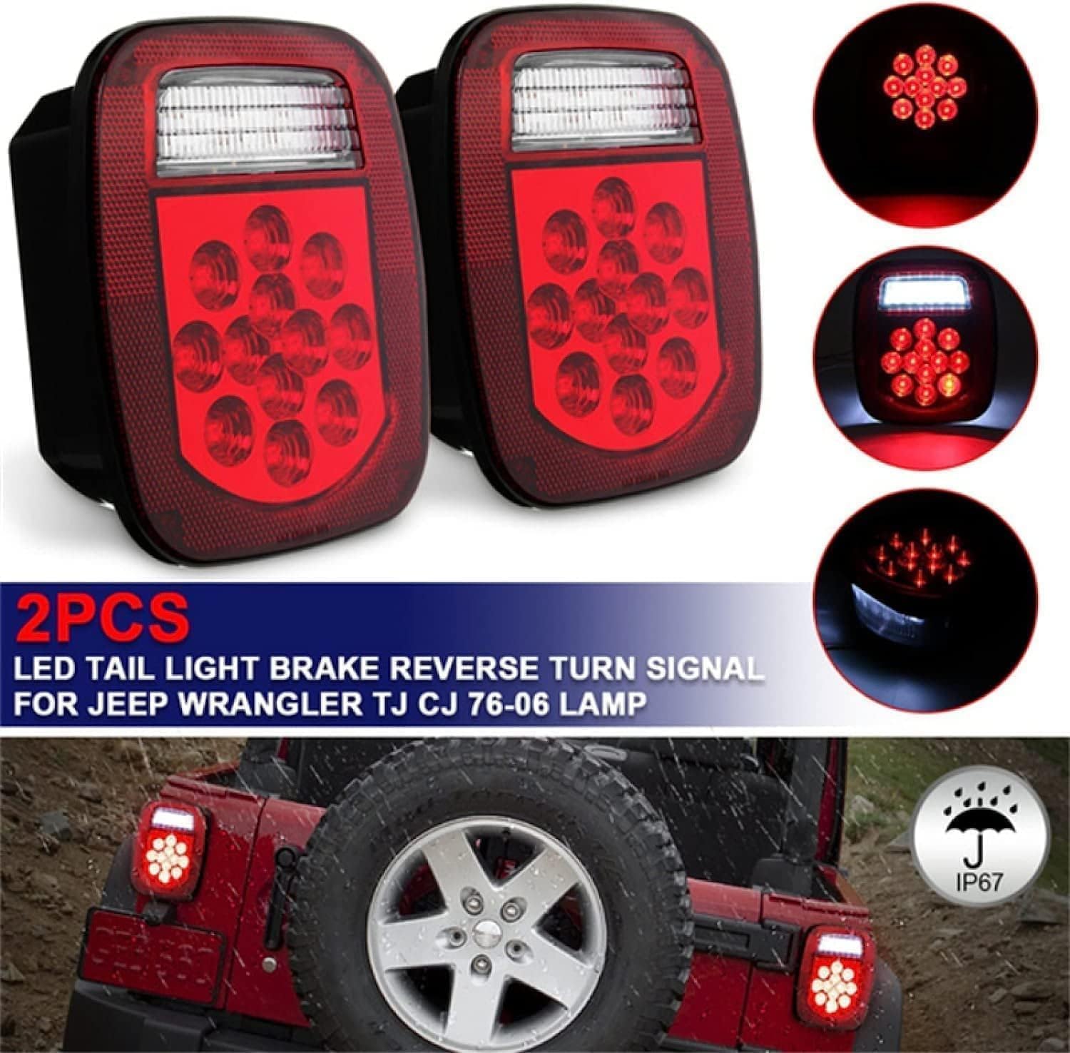 Car Rear Tail Light For Jeep Wrangler TJ CJ 76-06 Car Rear Tail Light For Jeep Wrangler TJ CJ 76-06