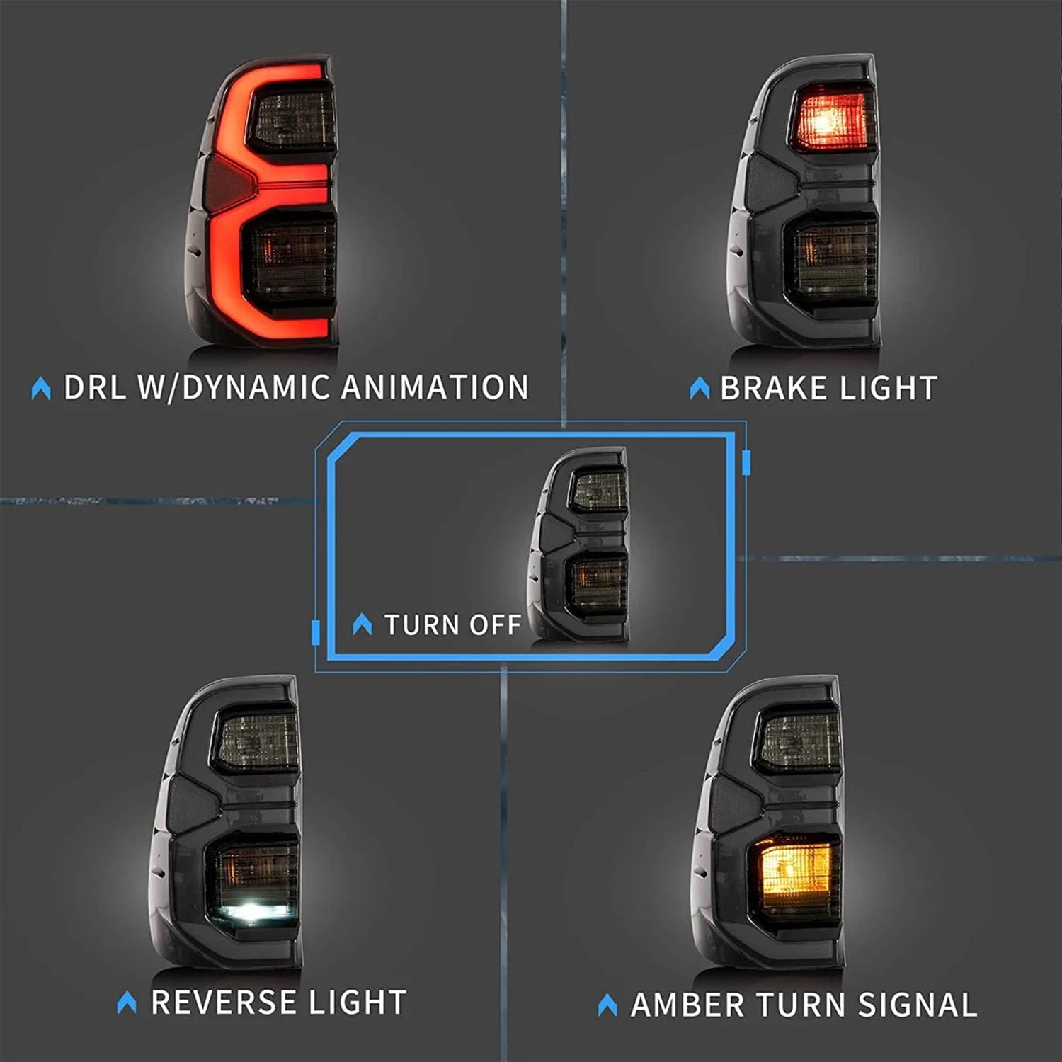 Car Rear Tail Light For Toyota Hilux 2015 2016 2017 2018 2019 2020