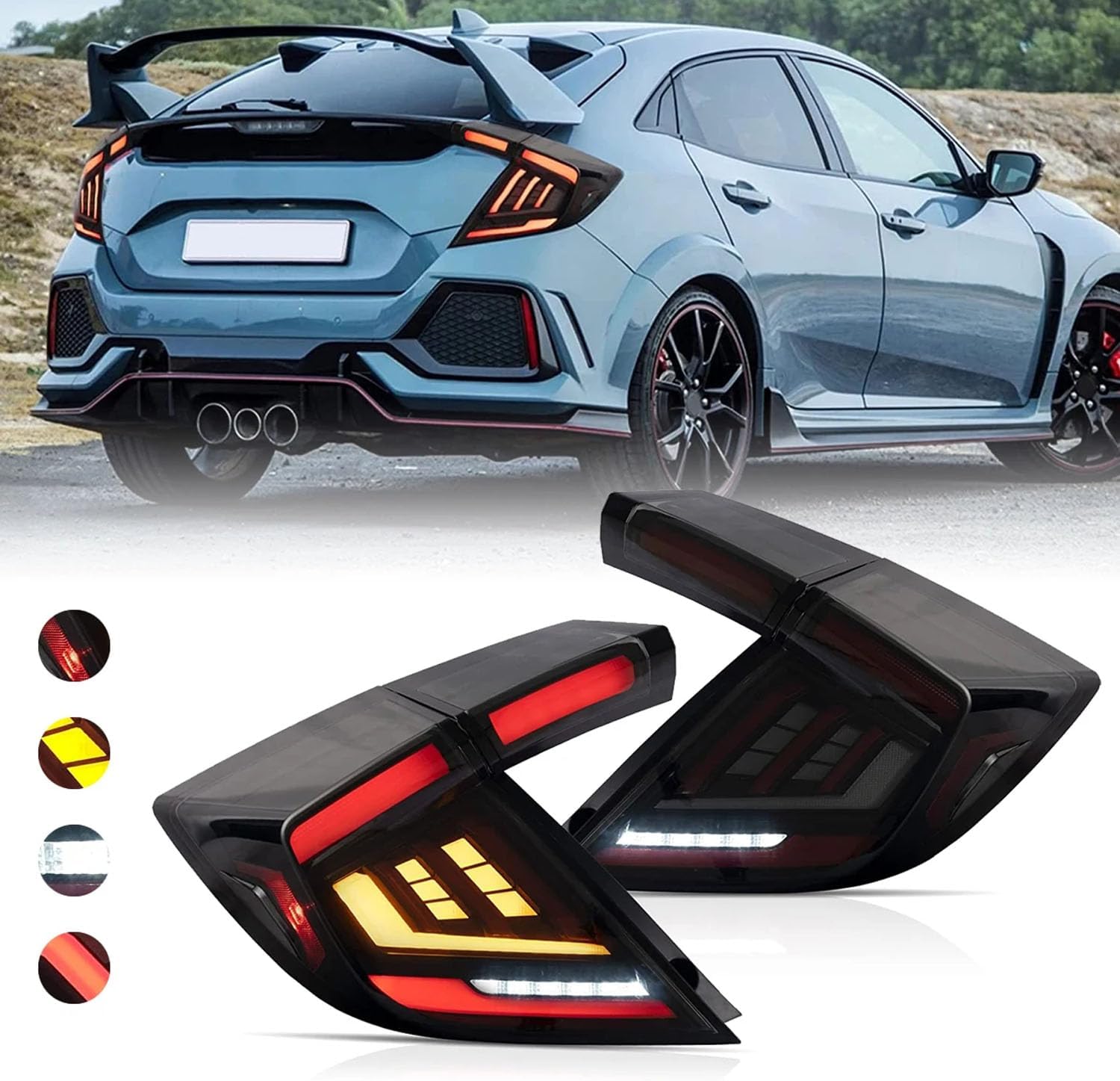 Car Rear Tail Light For Honda Civic Hatchback 2018 2019 2020 2021 2022 Car Rear Tail Light For Honda Civic Hatchback 2018 2019 2020 2021 2022