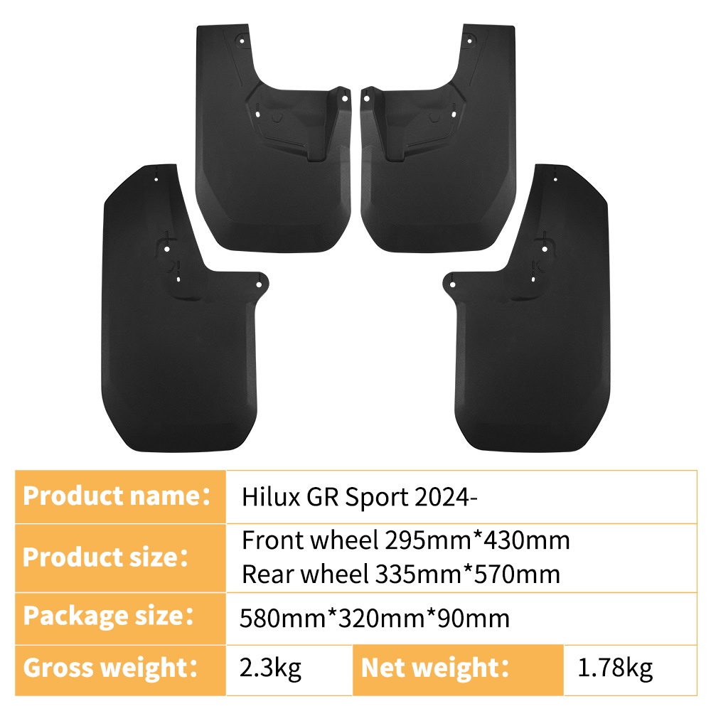 Mudguards for Toyota Hilux GR Sport 2024-2025