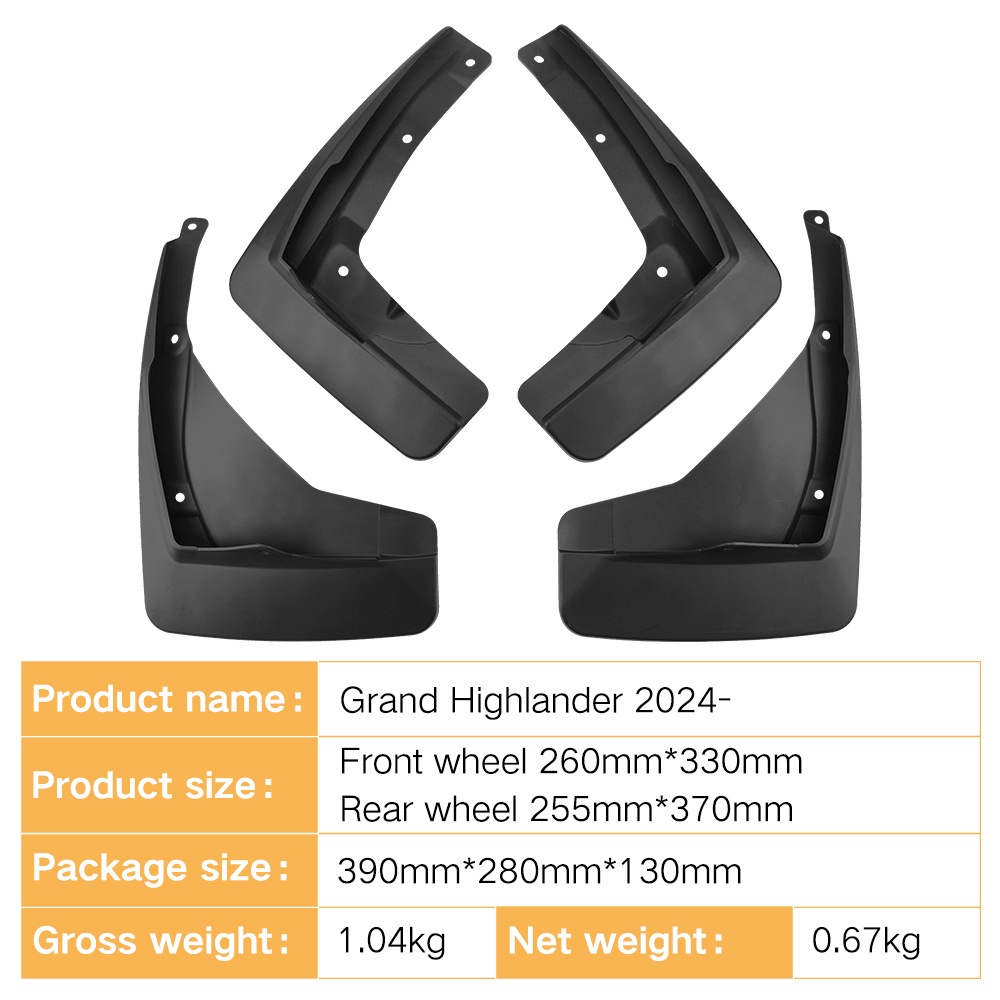 Mudguards for Toyota Grand Highlander 2024-2025