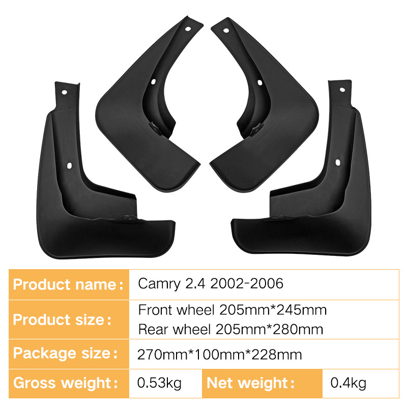 Mudguards for Toyota Camry 2.4 2002-2006