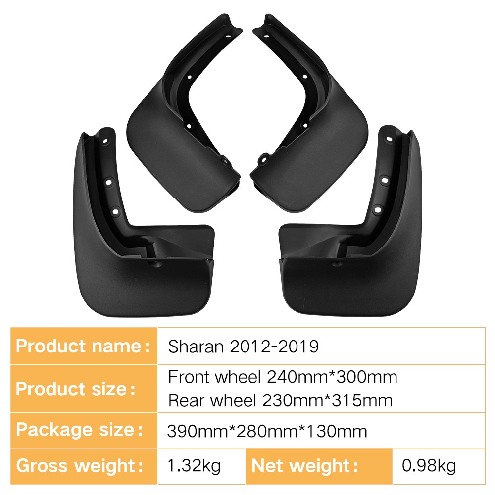 Mudguards for Volkswagen Sharan 2012-2019