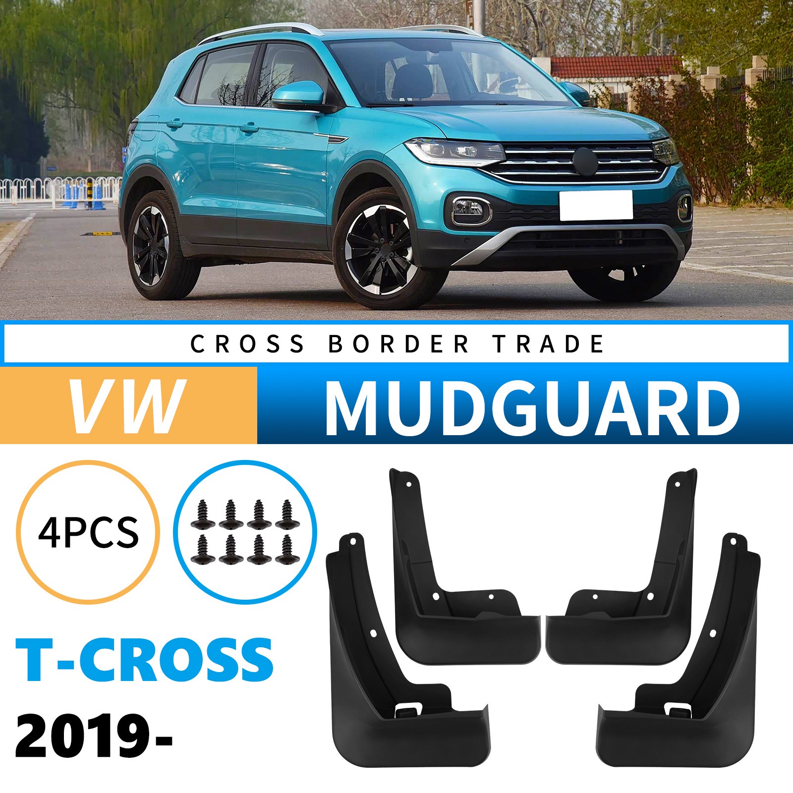 Mudguards for Volkswagen T-Cross 2019-2025 Mudguards for Volkswagen T-Cross 2019-2025