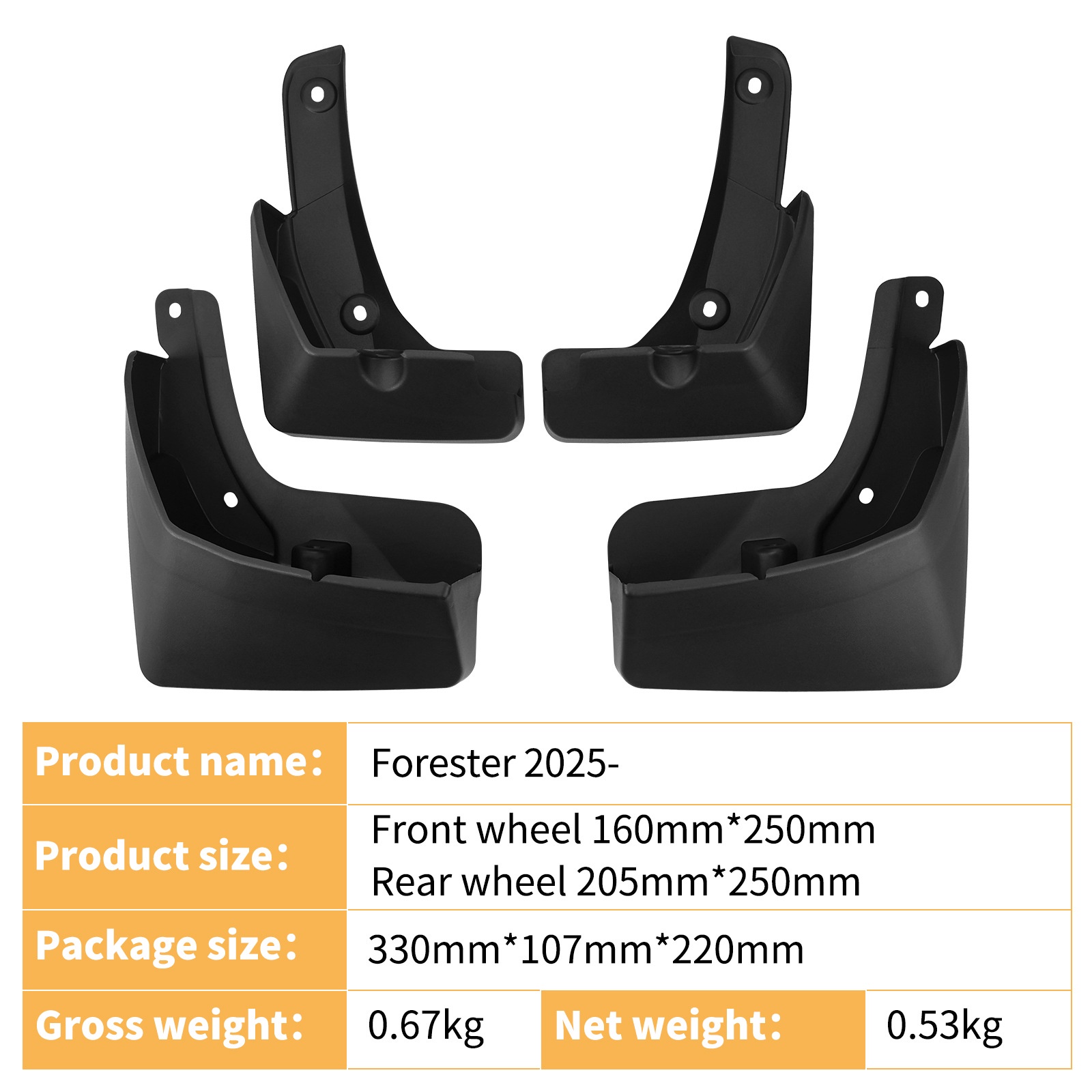 Mudguards for Subaru Forester 2025