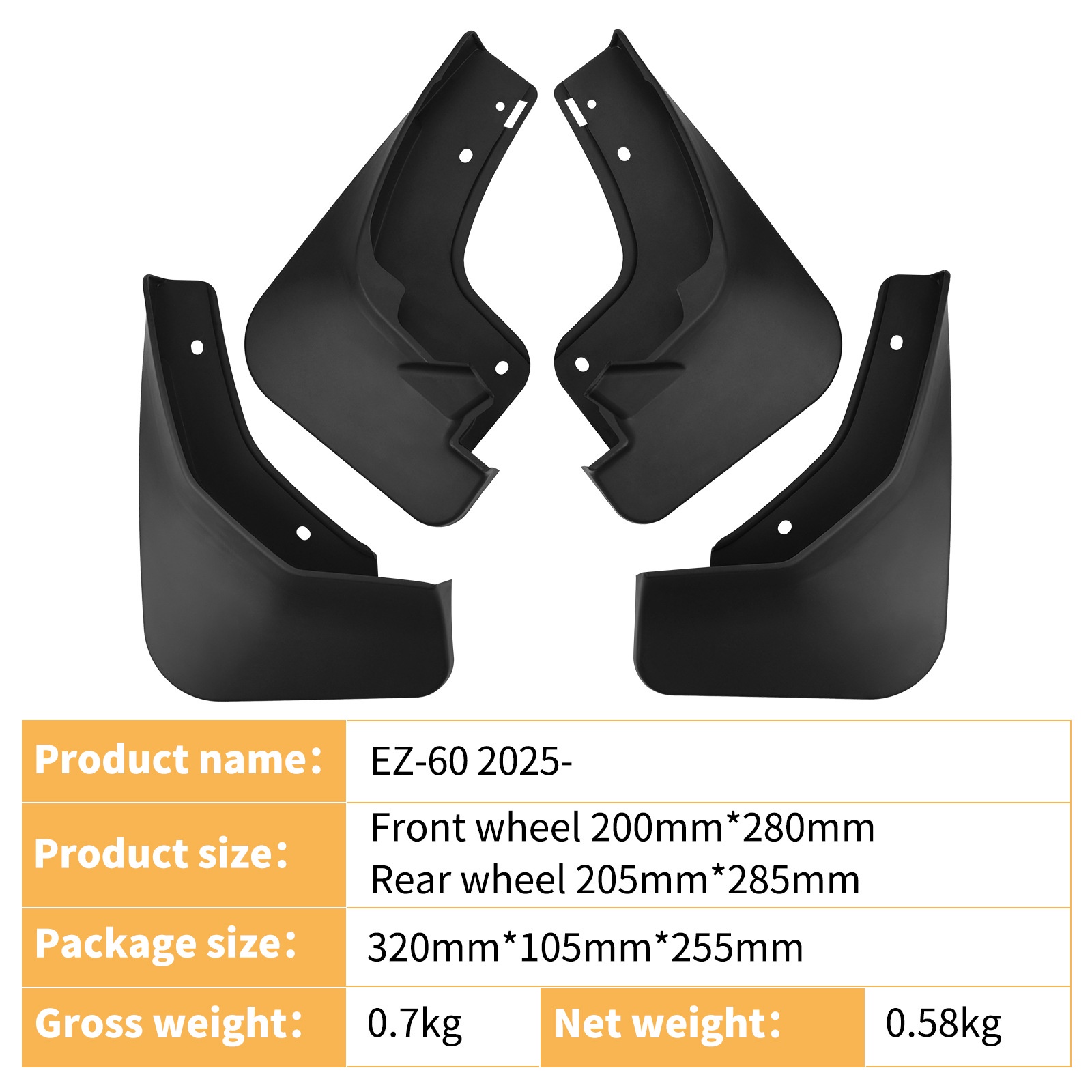 Mudguards for Mazda EZ-60 2025